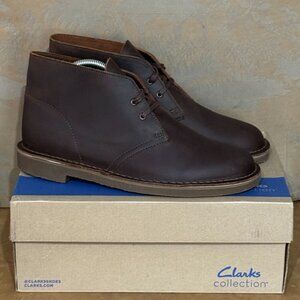 Clarks Shepton Chukka Boots Men’s 9.5M Brown Leather Heritage Stitch 79927 👞